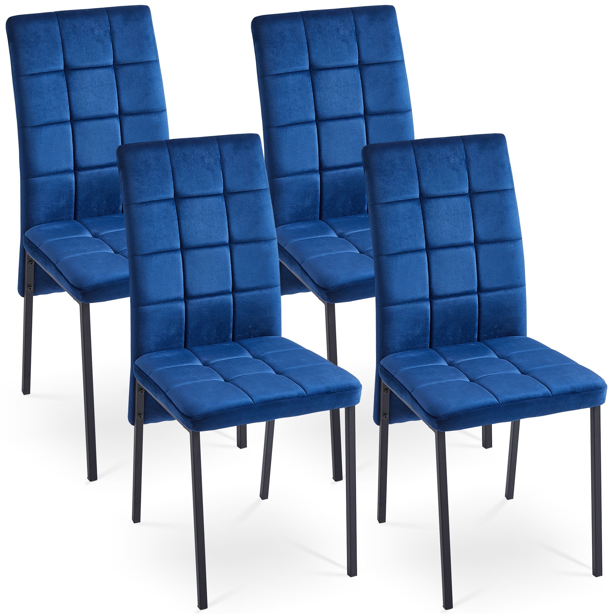 CoSoTower Dark Blue Velvet High Back Nordic Dining Chair Modern Fabric