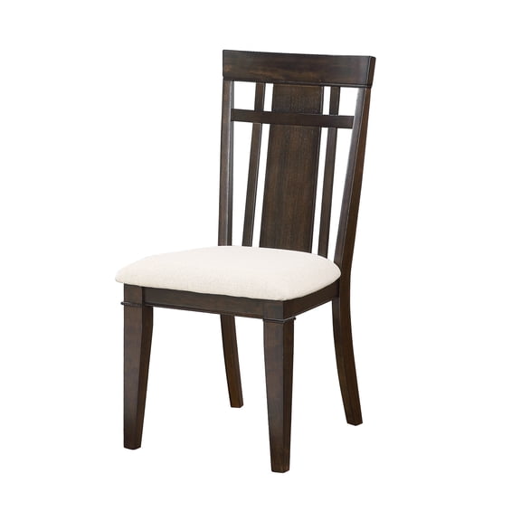CoSoTower Dark Brown Finish Set of 2 Side Chairs Beige Seat Classic Look Dining Wooden Furniture Kitchen Chairs