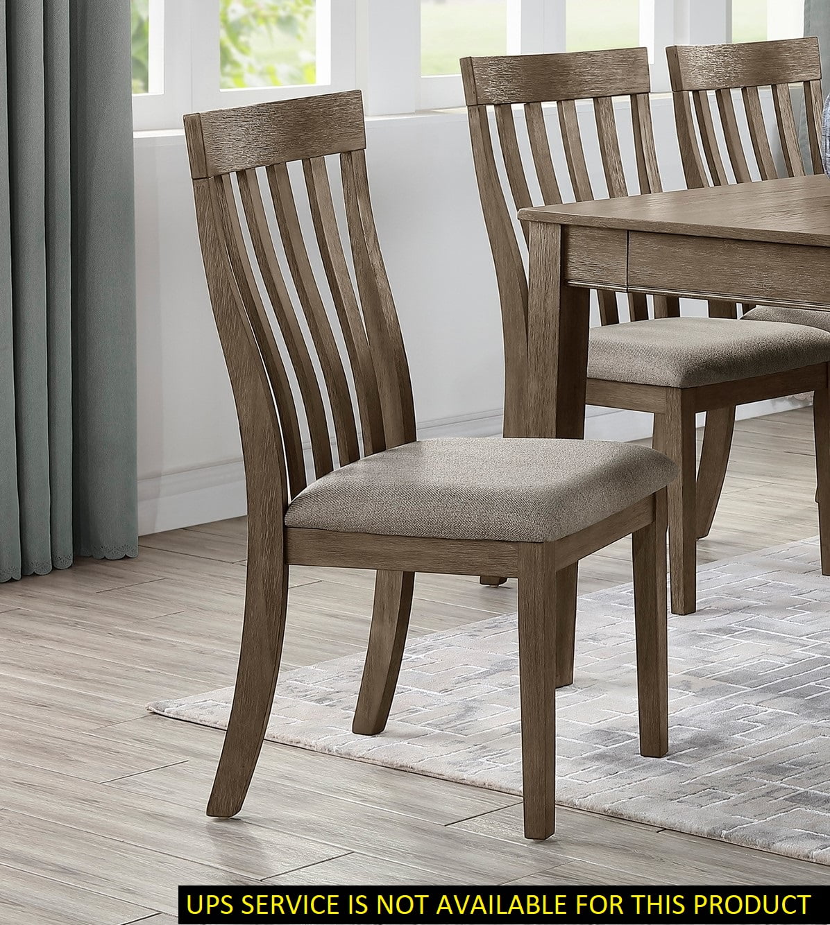 CoSoTower Dining Room Furniture Side Chairs 2Pc Set Wire Brushed Brown ...