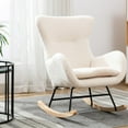thumbnail image 1 of Nursery Rocking Chair  Velvet Upholstered Glider Rocker Rocking  Chair with High Backrest  Mid Century Modern Armchair Comfy Side Chair  Room Bedroom Offices, 1 of 7