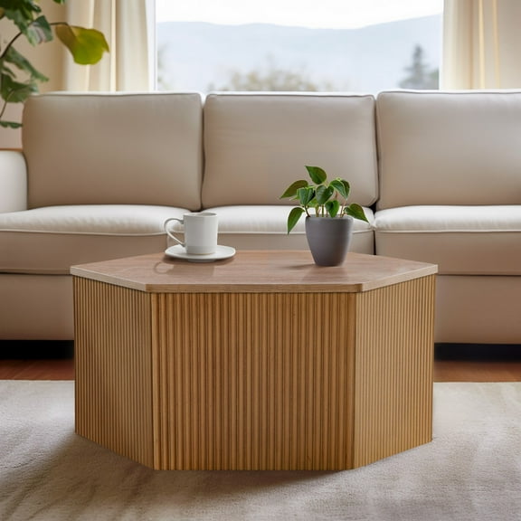 CoSoTower Fluted Hexagon Coffee Table