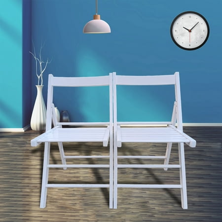 CoSoTower Folding Chair Set Of 2, Foldable Style -White