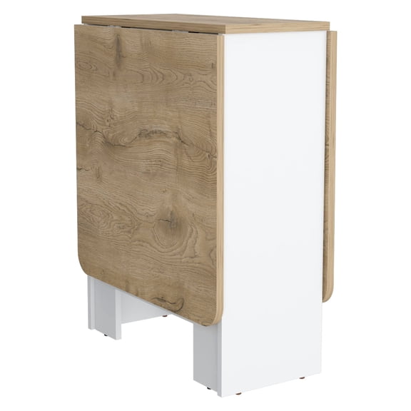 CoSoTower Folding Table Space-Saving with Compact Design, White / Macadamia - Living Room