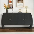thumbnail image 1 of CoSoTower Four-Door Ash Veneer Storage Cabinet with Curved Legs, Perfectly Suited for Hallways, Entrances, and Living Rooms, 1 of 9