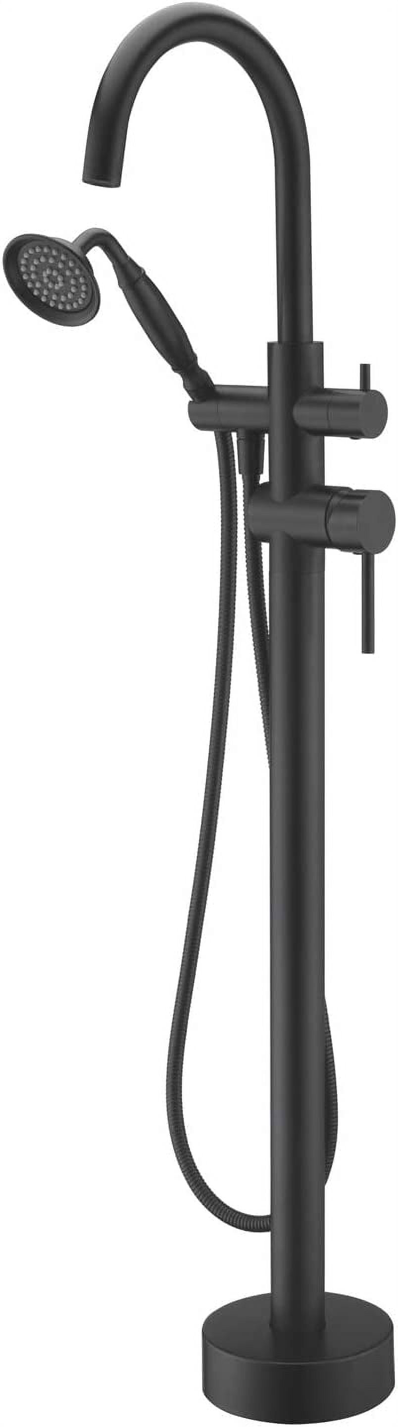 CoSoTower Freestanding Tub Filler Bathtub Faucet Matte Black With Hand Held Shower Floor-Mount