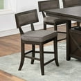 thumbnail image 1 of CoSoTower Kitchen Dining Room Chairs Solid Wood & Veneer 2Pcs High Chair Set Cushion Curved Seat Back Rustic Espresso Counter Height Chairs, 1 of 9