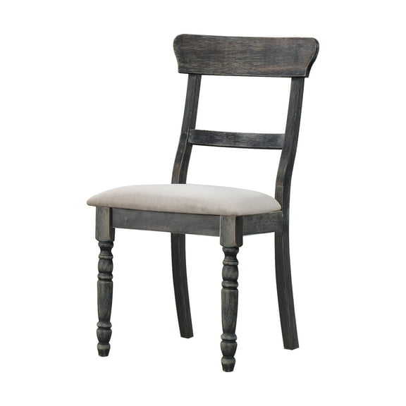CoSoTower Light Brown Linen Weathered Gray Finish Side Chair (Set of 2)