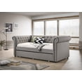 thumbnail image 1 of CoSoTower Luxurious 1PC Modern Aesthetic Beautifully Button Tufted Nailhead Trim Design Daybed Built-In Pull-Out Trundle Bed Living Space Guest Room Bedroom Dove Gray, 1 of 7