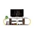thumbnail image 1 of CoSoTower Mid Century Modern TV Stand 4 Shelves Open Storage Entertainment Centre 68 Inch TV Unit, Walnut/Yellow, 1 of 6