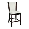 thumbnail image 1 of CoSoTower Modern Contemporary Counter Height Chairs Set of 2 White Faux Leather Upholstered Espresso Finish Hardwood Solid, 1 of 8