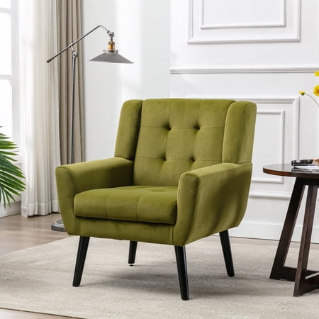 CoSoTower Modern Soft Velvet Material Ergonomics Accent Chair Living Room Chair Bedroom Chair Home Chair With Black Legs For Indoor Home