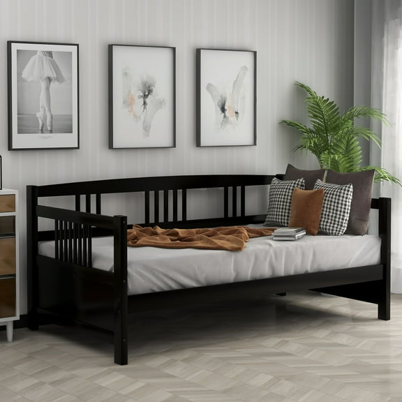 CoSoTower Modern Solid Wood Daybed, Multifunctional, Twin Size, Espresso, Previous Sku: Wf191899Aap
