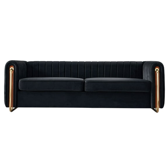 CoSoTower Modern Velvet Sofa Black Color