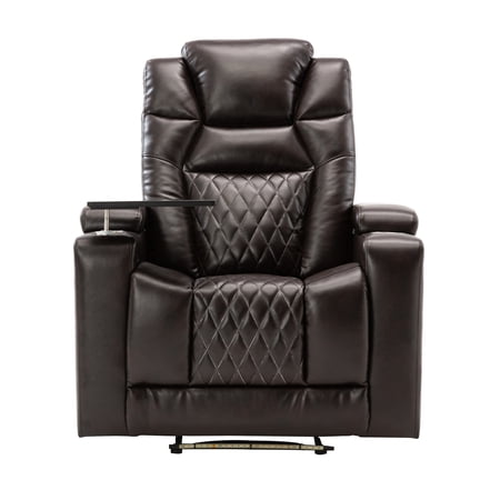 CoSoTower Motion Recliner with USB Charging Port and Hidden Arm Storage, Home Theater Seating with 2 Convenient Cup Holders Design and 360° Swivel Tray Table