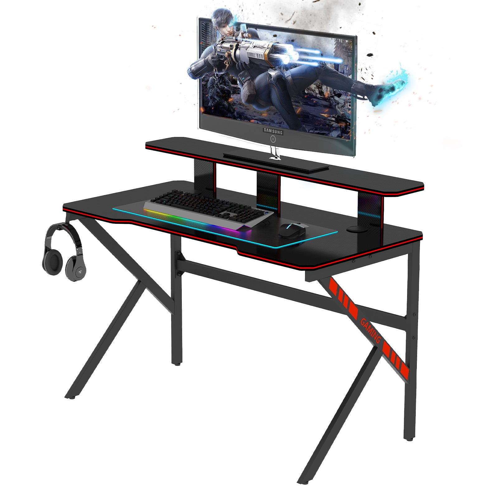 Gaming desk 2024 with tower holder