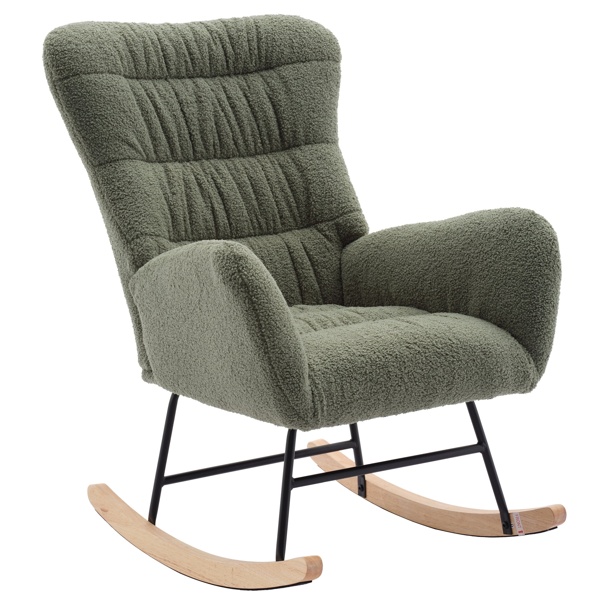 CoSoTower Nursery Rocking Chair, Teddy Upholstered Glider Rocker ...
