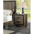 thumbnail image 1 of CoSoTower Oak Finish 1pc Nightstand Paper Veneer Bedroom Furniture 2-Drawers Bedside Table, 1 of 6