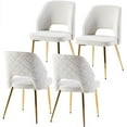 thumbnail image 1 of CoSoTower Off White Faux Fur Dinning Chairs with Metal Legs and Hollow Back Upholstered Dining Chairs Set of 4, 1 of 5