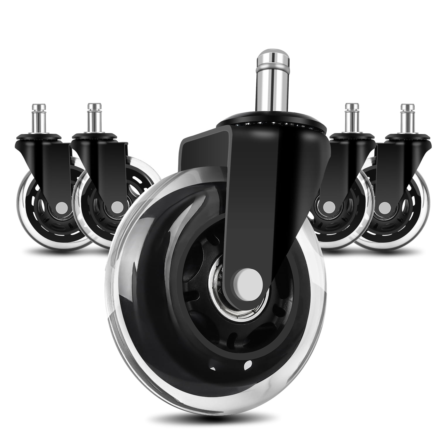 CoSoTower Office Chair Wheels (Set of 5) 3'' Smooth Rolling Heavy