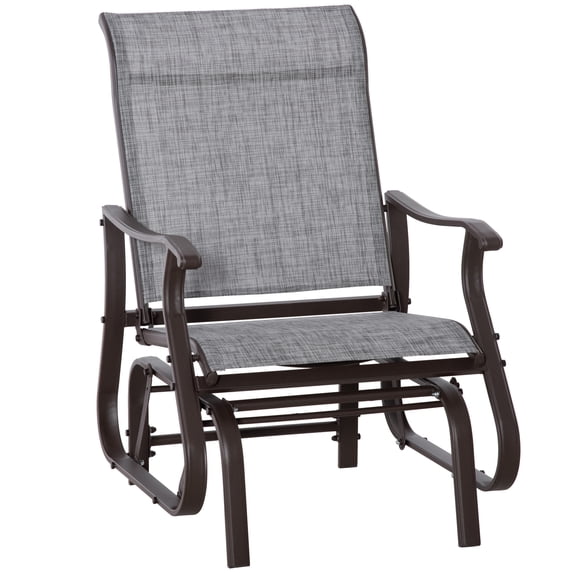 CoSoTower Outdoor Glider Chair, Gliders for Outside Patio with Steel Frame and Mesh Fabric for Backyard, Garden, and Porch, Gray