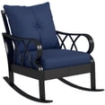 thumbnail image 1 of CoSoTower Outdoor Wicker Rocking Chair with Padded Cushions, Aluminum Furniture Rattan Porch Rocker Chair W/ Armrest for Garden, Patio, and Backyard, Navy Blue, 1 of 9