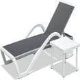 thumbnail image 1 of CoSoTower Patio Chaise Lounge Adjustable Aluminum Pool Lounge Chairs with Arm All Weather Pool Chairs for Outside, In-Pool, Lawn (Gray, 1 Lounge Chair+1 Plastic Table), 1 of 6