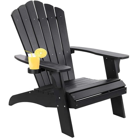 CoSoTower Polystyrene Adirondack Chair - Black