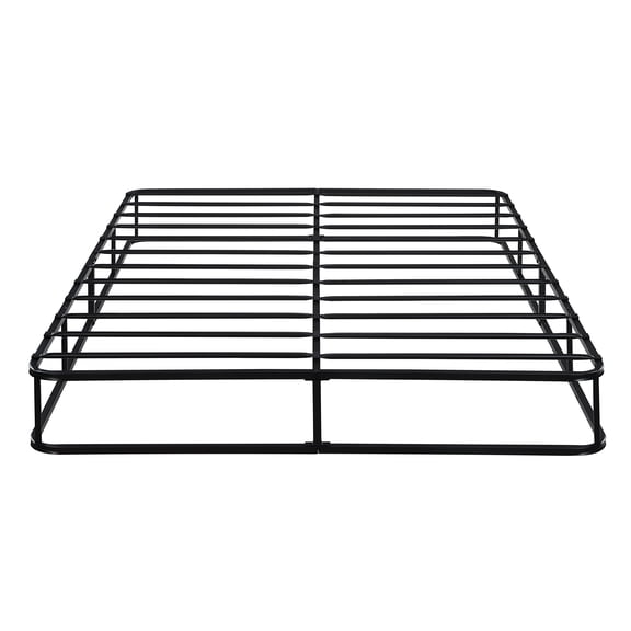CoSoTower Queen Mattress Foundation 1Pc Black Metal Frame with Textured Fabric Cover