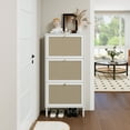 thumbnail image 1 of CoSoTower Rattan 3 Door Shoe Rack, Freestanding Modern Shoe Storage Cabinet, for Entryway, 1 of 1
