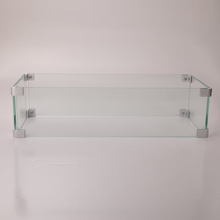 CoSoTower Rectangular Glass Wind Guard for Fire Pit W85335465