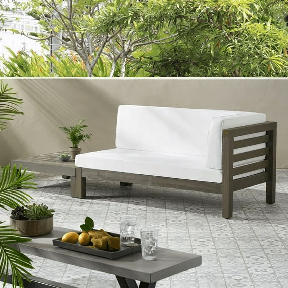 CoSoTower Right Corner Bench and Coffee Table, White