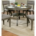 thumbnail image 1 of CoSoTower Rustic Grey Solid wood Round Dining Table w Shelf Dining Room Furniture 1pc Table Only, 1 of 6