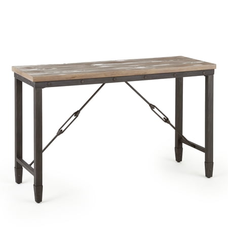 CoSoTower Rustic Industrial Occasional Collection - Vintage Plank-Effect Tops, Iron Metal Base - Choose From Cocktail Or End Table, Perfect Blend of Style and Function