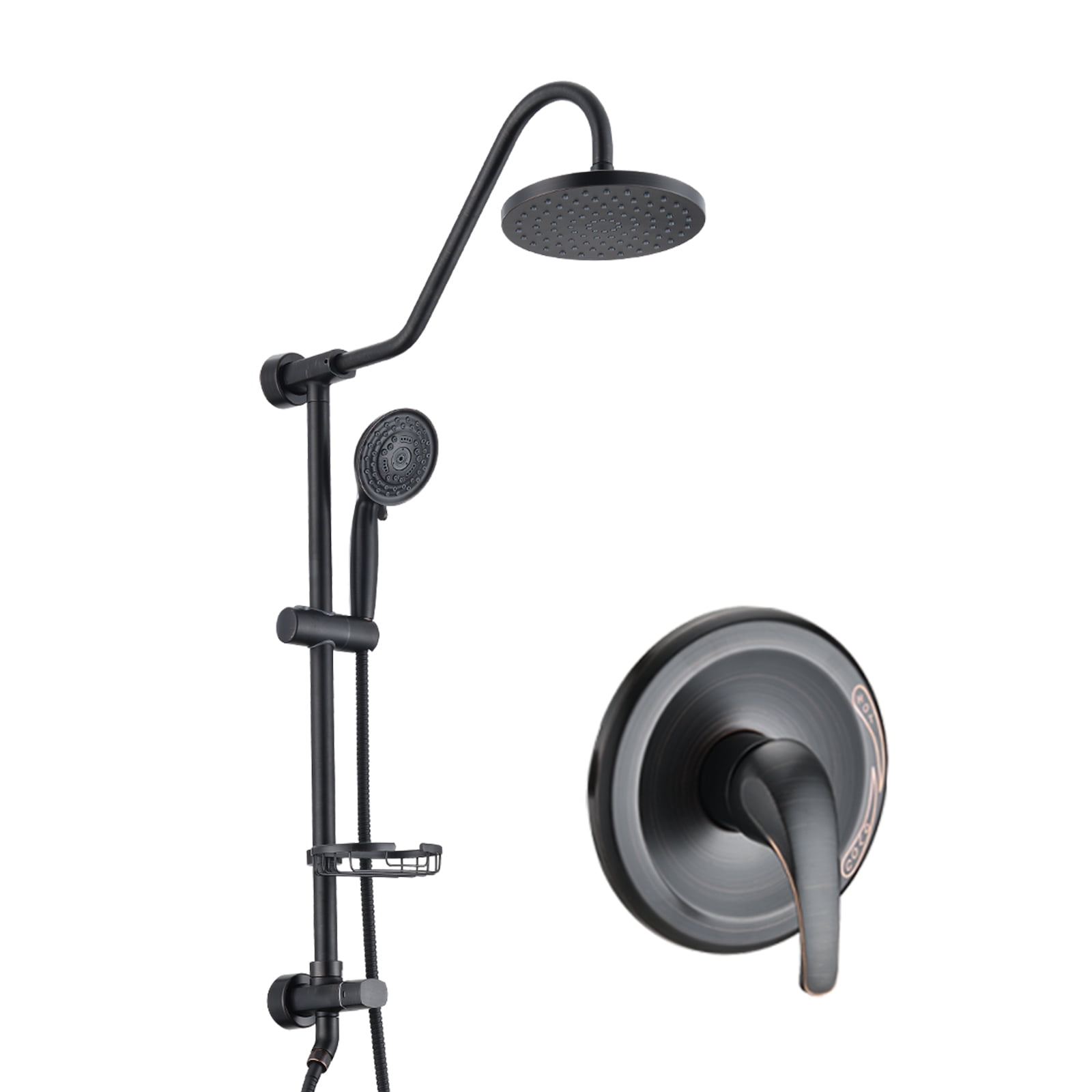 Shower Head Rough CoSoTower Shower Head with Handheld Shower System with 8