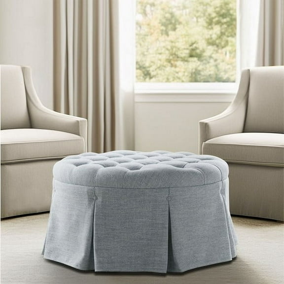 CoSoTower Skirted Tufted 32" Round Ottoman