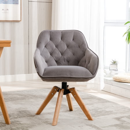 CoSoTower Solid Wood Tufted Upholstered Armless Home Office Chair