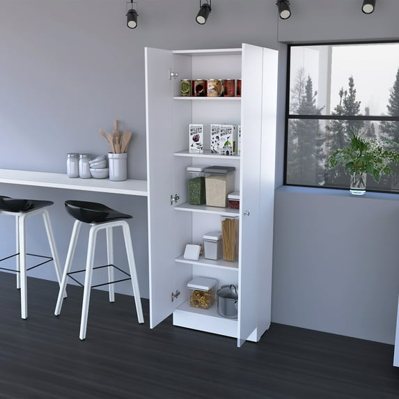 CoSoTower Storage Cabinet Pipestone, Double Door, White Finish