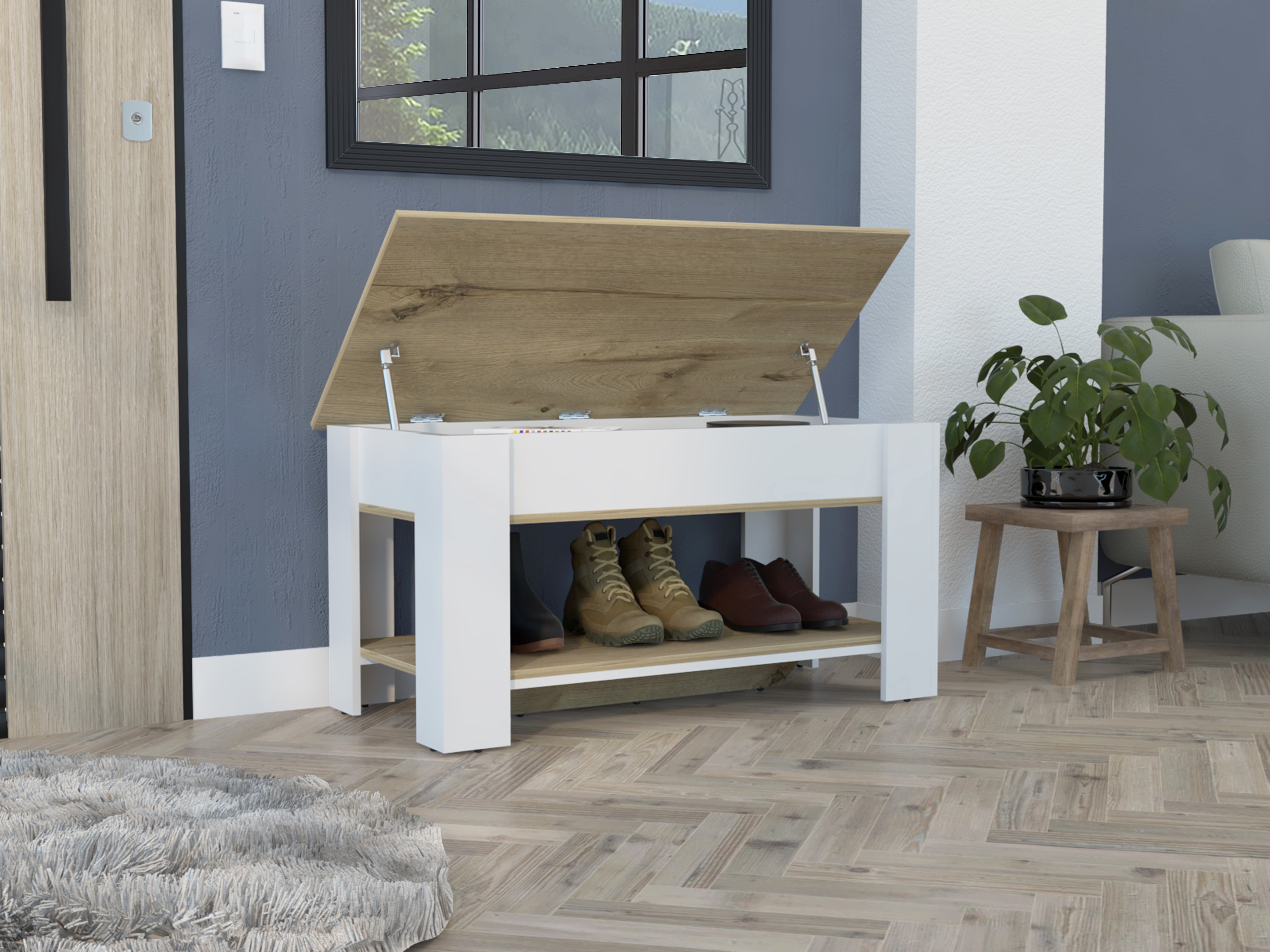 CoSoTower Storage Table Polgon, Extendable Table Shelf, Lower Shelf ...