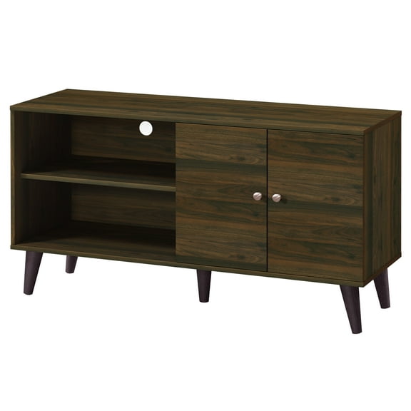 CoSoTower TV Stand for TVs Up to 47.3", with 2 Storage Shelves& 1 Cabinet, Modern Entertainment Centre for TV in Living Room in Walnut