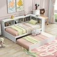 thumbnail image 1 of CoSoTower Twin Size Daybed with Trundle, Storage Cabinets and USB Ports, White, 1 of 9