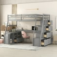 thumbnail image 1 of CoSoTower Twin Size Loft Bed with 7 Drawers 2 Shelves and Desk - Gray, 1 of 9