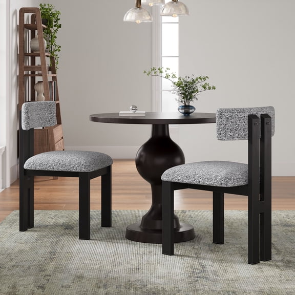 CoSoTower Upholstered Armless Dining Chairs with Metal Legs, Set of 2,Black+White