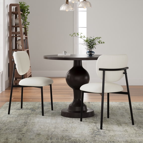 CoSoTower Upholstered Dining Chairs with Metal Legs, Set of 2,Beige