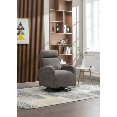 CoSoTower Upholstered Swivel Glider.Rocking Chair for Nursery in Dark Grey.Modern Style One Left Bag