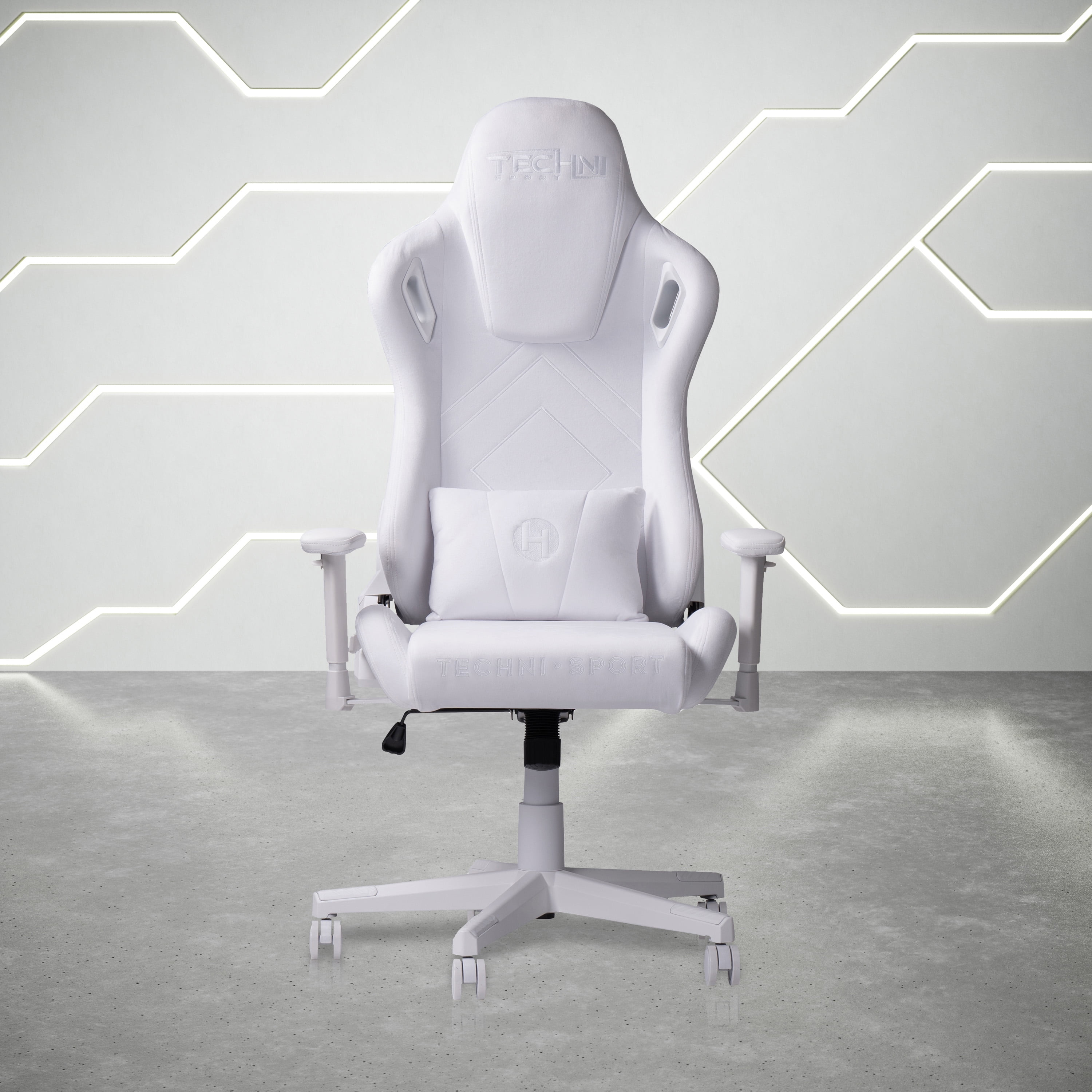CoSoTower Velvet Memory Foam Gaming Chair White