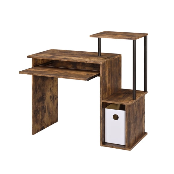CoSoTower Weathered Oak & Black Finish Computer Desk