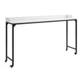 thumbnail image 1 of CoSoTower White Finish Multipurpose Over The Bed Desk with Adjustable Height, Metal Legs with Casters, Overbed Table 1Pc, Laptop Table for Bed, Breakfast Table, 1 of 1