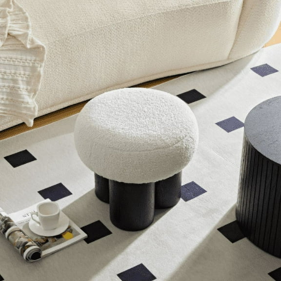 CoSoTower White Lamb Wool Seat, Barrel PVC Pipe with Black Ash Willow