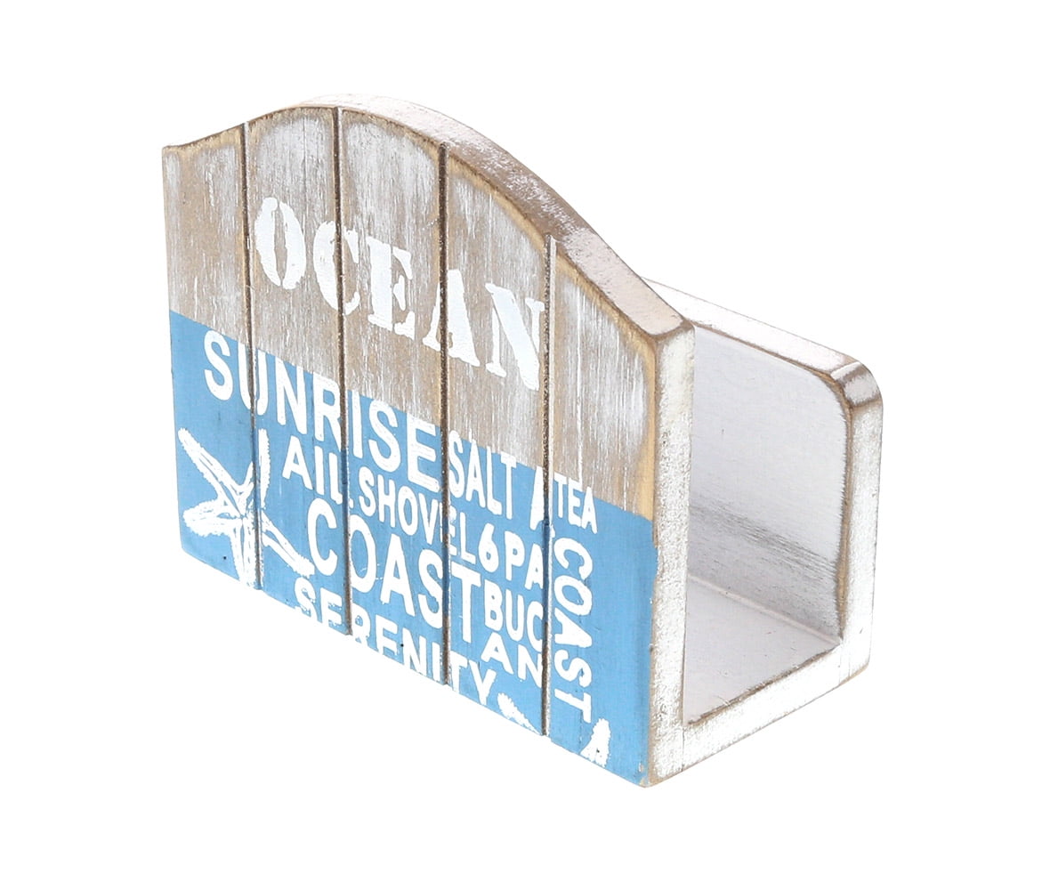 CoTa Global Aqua Sky Wooden Napkin Tissue Holder 4.75 L x 2.3 W x