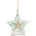 thumbnail image 1 of CoTa Global Aquarius Hanging Starfish Nautical Decor Wall Accent- Nautical Themed Wood Accent, Beach Decor for Wall, Novelty Turquoise Starfish with Hanging Rope, 1 of 4